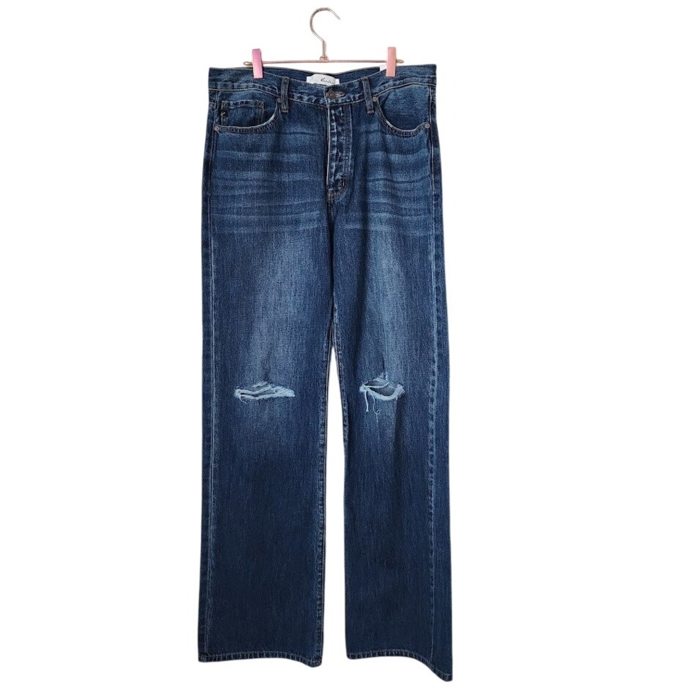 KANCAN High Rise 90s Flare Distressed‎ Wide Leg Jeans NWT 11/29